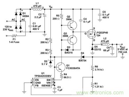 低壓降壓IC實現了簡單、經濟的偏置電源