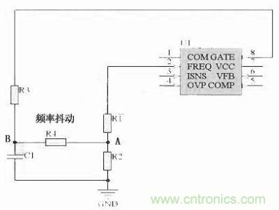 對于采用單顆鏡像電阻設定頻率，比如IR1150