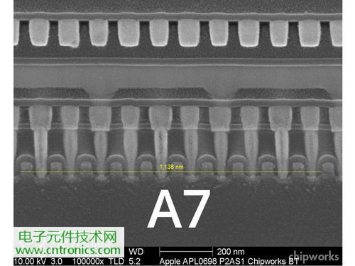 iPhone 5S芯片級拆解，顯微鏡下的A7處理器揭秘