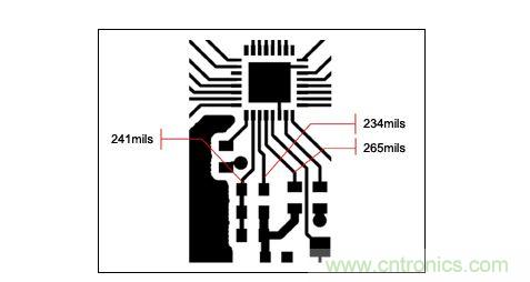 一個緊湊的PCB布局，寄生效應會對電路產生影響。