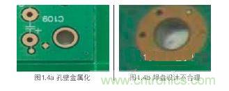 螺絲孔金屬化，焊盤設計不合理