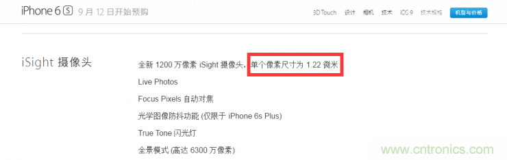 iPhone 6s告別800萬像素，探秘新攝像頭“1.22微米像素”