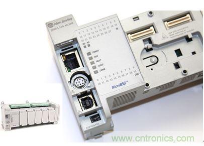 圖1：Allen-Bradley Micro850可編程邏輯控制器(PLC)的價格約為500美元，是高度堅固、可配置、隔離性和易用性方面的標桿，盡管有PC/嵌入式計算設備的競爭，仍在工廠自動化領域中保持著強勢地位。