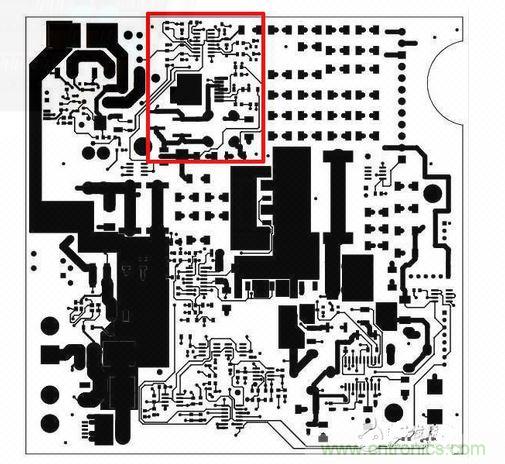 這是自動測試設備的PCB，因為事先了解過那顆SEPIC轉換器（以紅框標示），我的設計第一次就成功。