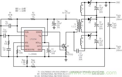 具有負反饋引腳和用于負輸出電源的高性能、單端控制器IC